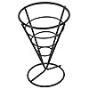 HOMSFOU Pommes Frites Kegelhalter Edelstahl Spiralkegel Korb Pommes Frites Essen Display Draht Ständer Vorspeise Snack Container für Zuhause Küche schwarz
