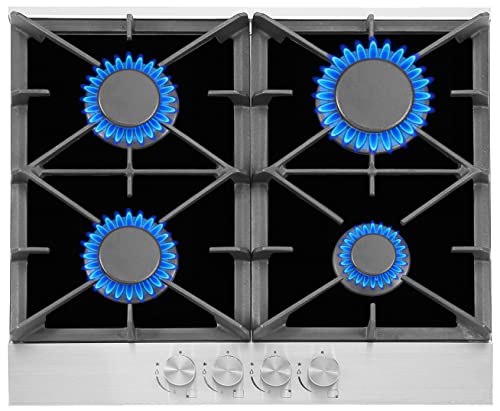 Homtone Gas Cooktop, Built In Gas Stove With 4 Sealed Burners, Glass Top, 30032 Btu Total, Ng/Lpg Convertible Hob For Apartments And Indoor Use, 23 Inch #TOP6