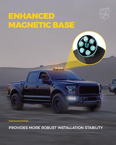 image for Xprite White Amber Rooftop Emergency Strobe Light Bar, Beacon Safety F