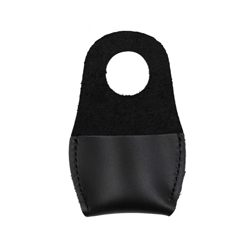 Black Thumb Leather Gloves Handmade Carpenter Finger Safety Guard Wood Carving Finger Protector for Gardening Work Carving Crafts