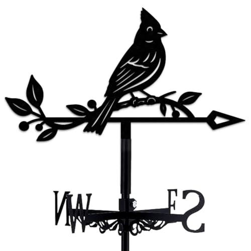 BEUNITONE Stainless Weathervane Cardinal Bird Weather Vane for Roof Mount Animal Metal Weathervane for Garden Wind Direction Indicators for Farmhouse Yard Outdoor Farm Barn Sheds Patio Decoration