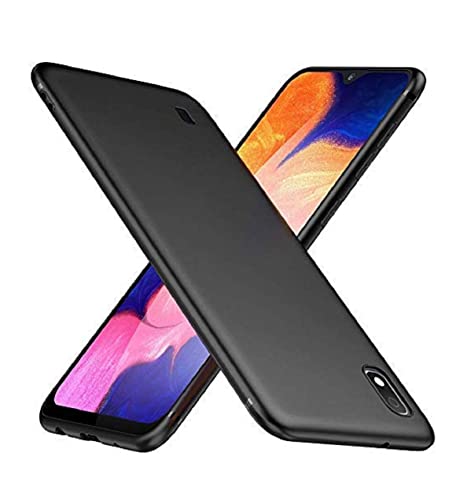Image of Mobile Back Cover Case for Samsung Galaxy A10, Sm-A105G /Ds, Sm-A105M /Ds (Silicone Case|CameraProtection|Black SC1510)