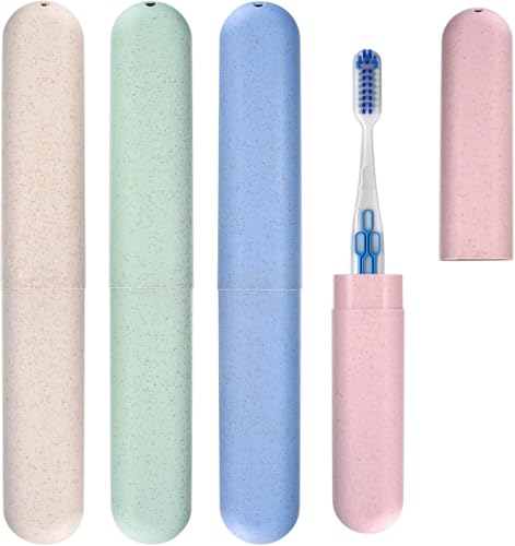 SKY-TOUCH 4PCS Travel Toothbrush Cases Travel Toothbrush Cover Portable Replacement Toothbrush Holder for Hiking Camping Business Trip 20x3cm