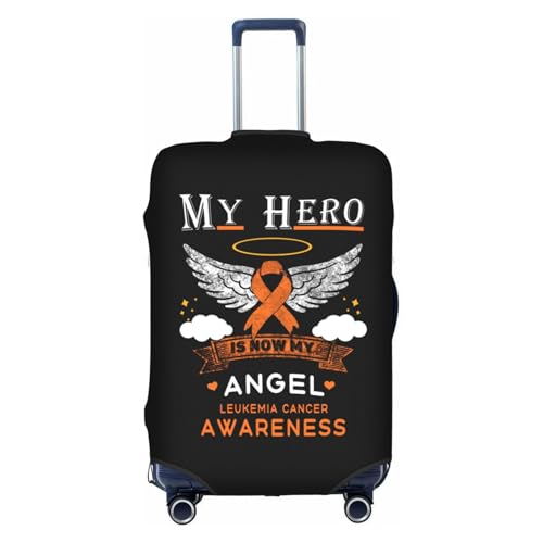 Travel Luggage Cover My Hero Is Now My Angel Leukemia Cancer Awareness Fashion Washable Baggage Suitcase Protector Fit For Luggage Large