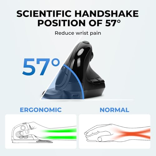 Image of DELUX Seeker Ergonomic Vertical Wireless Mouse with OLED Screen (M618XSD)