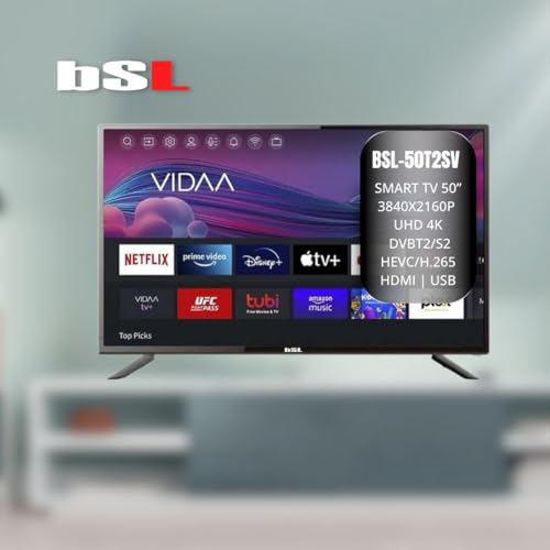 Miniatura 3 de Bsl-50t2sv Vidaa Smart Tv 50 Pulgadas Wifi Rj45 Resolución Uhd 3840x2160p Usb Dvbt2 S2 C Compatible Con Youtube, Netflix, Disney , Dazn, Prime Hdmi