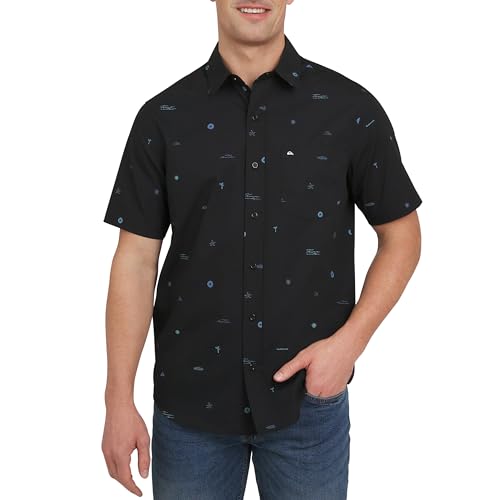 Quiksilver-Mens-Regular-Fit-Premium-Soft-Cotton-Short-Sleeve-Button-Down-Woven-Shirt Quiksilver Men's Regular Fit Premium Soft Cotton Short Sleeve Button Down Woven Shirt - Image 1