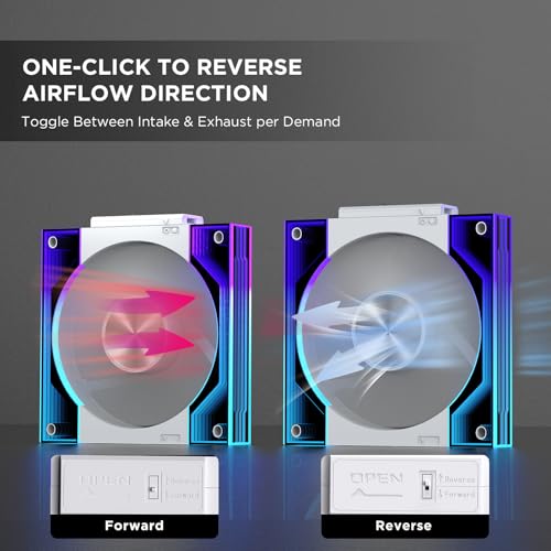 Image of Interstellar V3 120mm PC Case Fan Infinity Mirror Module Daisy-Chain 120mm RGB PWM Fan Triple Pack Suitable for Computer Case & 360mm AIO Cooler(White-3Pack