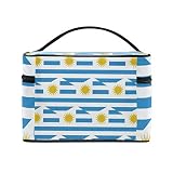 Esta bolsa de cosméticos es espaciosa y se adapta a maquillaje, lociones, pinceles y todos los demás accesorios de belleza que necesitas. Tiene una parte inferior plana que le permite colocarse fácilmente en un mostrador o tocador.