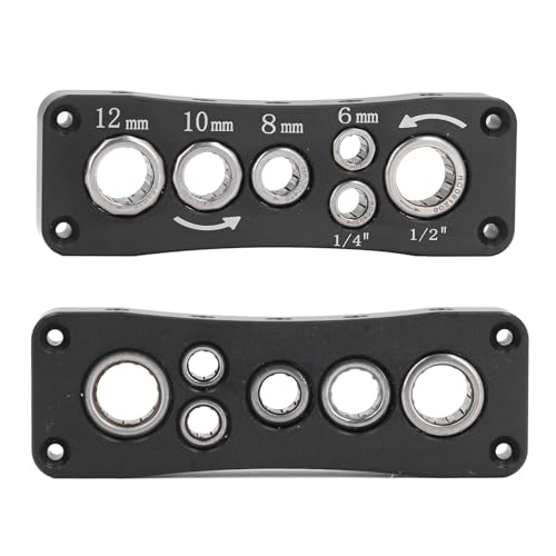 Focket Router Bit Vise Bit Organizer, High Carbon Steel Multi Holes Bit Storage Socket Organizer, Router Bit Holder für 1/2 Zoll, 1/4 Zoll, 6 mm, 8 mm, 10 mm, 12 mm Fräser, Focketwg68cys0if