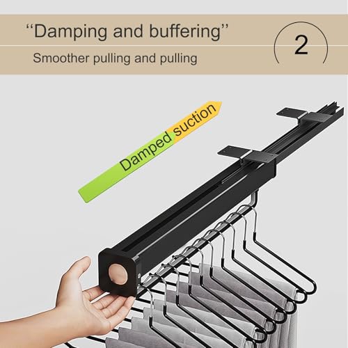 Varilla de ropa extensible LWX para armarios profundos y estrechos 4