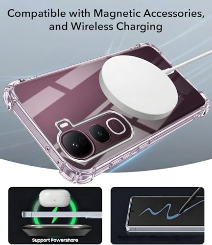 Image of Jkobi Shockproof Crystal-Clear Back Cover for Vivo Y400 Pro (Magsafe Wireless Support | Drop & Camera Protection | Hard Polycarbonate)