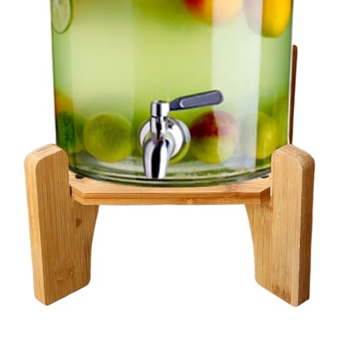 飲料スタンドディスペンサー - ドリンクスタンド、木製ベース|パントリーレモネードティージャーキッチンホームダイニングアウトドアイベントパーティーバーホスティング用品のホルダー、サービングラックを備えたカウンタートップステーション