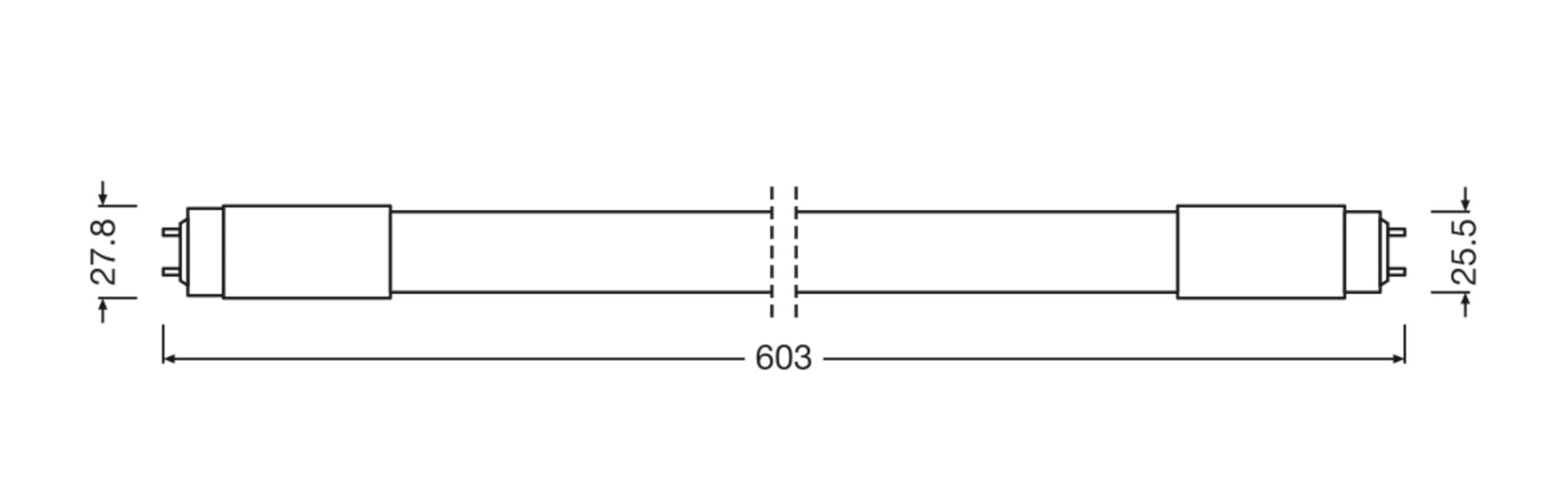 OSRAM LED TUBE T8 18 UN 600 mm, tubo LED lineal, 8W, 800lm, 3000K, luz blanca cálida, reemplazo LED para tubos fluorescentes T8 con casquillo G13, larga vida, optimo consumo de energía