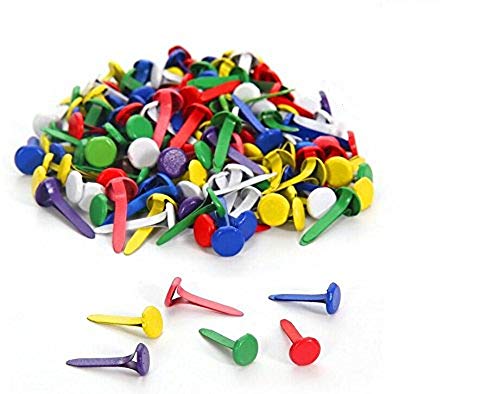 EBTOYS 200pcs Paper Fasteners Brass Fasteners Scrapbooking Brads Metal Brads with Storage Box for Crafts Making DIY ï¼ˆColorfulï¼‰