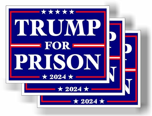 Trump for Prison 2024 Political Biden - Bumper Magnet, Share w/Family & Friends - for Car, Refrigerator, Locker, Whiteboard, Office, Magnetic Sign for Vehicle, Fridge, Decor, Gift - 4
