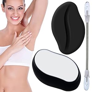Crystal Haarentferner, Haarentferner, Nano Haarentferner Stein, Crystal Hair Remover, Haarentfernung ohne Rasieren (Schwarz)
