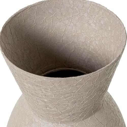 Vase de sol en métal blanc mat Ø21x99 cm pour décoration intérieure moderne