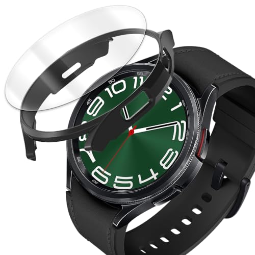 AceSoft High Responsivity Anti-Strike Shockproof 9H Hardness Tempered Glass Screen Protector Film Perfectly Fit Shock Absorbing Case Compatible with Samsung Galaxy Watch 6 Classic 47mm SM-R960