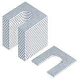 Fanmao 20 Pack 2' x 2' Steel Metal Horseshoe Shim Washers for 3/4' Bolts, 1/8' Thick, Leveling Shims