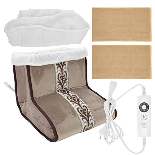 Calentador de pies eléctrico, almohadilla térmica lavable para pies con control de temperatura de 5 engranajes, botas térmicas eléctricas portátiles para la oficina en casa