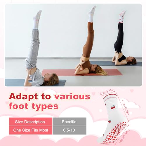 Image of Jspupifip Cute Pilates Socks for Women | Non Slip Yoga Socks with Grips for Barre Workout Athletic Hospital