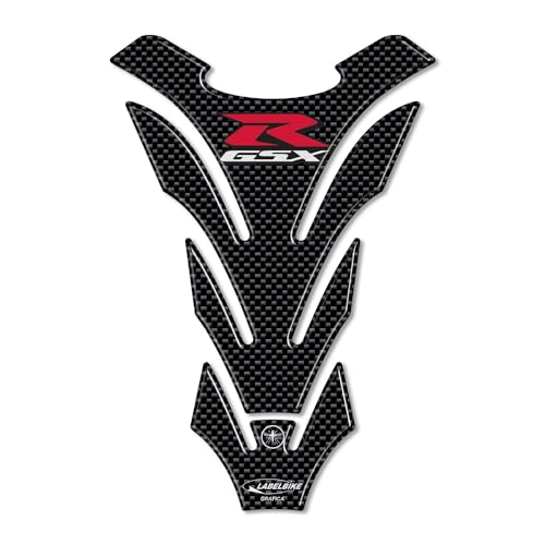 labelbike - 3D Sticker Motorcycle Tank Pad Protection and Decoration in Resin Compatible with Suzuki GSX-R Carbon-Like Color