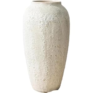 TADIBU Farmhouse Decorative Vases, Plant Pots, 20/29/34cm Tall Stoneware Flowerpots Handmade Ceramic Vases for Dried Flowers(Size:10 * 10 * 34CM,Color:A)