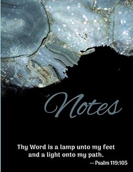 Paperback Thy Word is a Lamp Unto My Feet and a Light Onto My Path Marble Wide Rule Lined Notebook: Lined Notebook with Psalm 119:105 Scripture Book