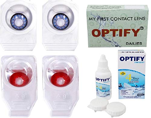 Optify Combo Pack Monthly Color Contact Lens (Zero Power,Blue-Red, Pack of 2) (B07W5WZRGT) Amazon Price History, Amazon Price Tracker