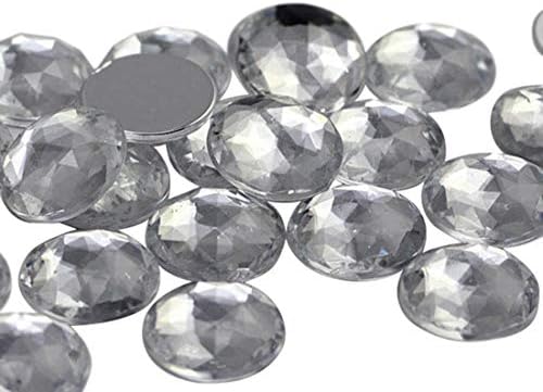 18mm Flat Back Round Acrylic Jewels Pro Grade - 30 Pieces (Crystal Clear A01)