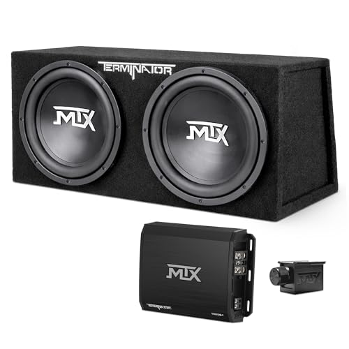 MTX 12" 1200W Dual Loaded Car Subwoofer Audio with Sub Box and Amplifier, TNP212D2