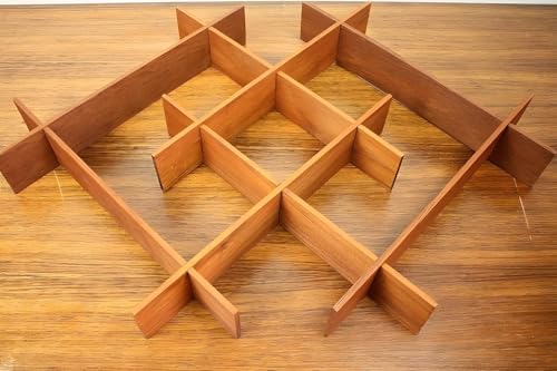Image of Interlocking Wooden Wall Shelves Set of 1 Floating Wall Mounted Shelves for Home Decor | Storage Display Rack for Living Room, Bedroom & Office | Modern Wall Decoration Items (Brown)