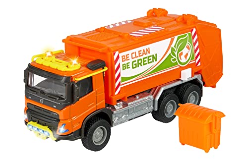 Preisvergleich Produktbild Majorette - Volvo Müllabfuhr - hochwertiges Spielzeug LKW als Müllwagen, Modellfahrzeug mit Licht, Sound und Funktionen, für Kinder ab 3 Jahren
