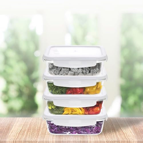 Image of Cutting EDGE 1520ml Rectangular Borosilicate Glass Food Container(Set of 4)