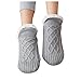 ALCRISP Chausson Chaussette Polaire Femme Épaisse Tricot Chaude Hiver Anti-dérapantes Pantoufle Thermiques Chauds Douillets Noel Cadeau Chaussettes de Sol rembourrées en Peluche