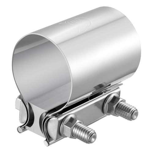EVIL ENERGY 2.25 Inch Exhaust Clamp 2 1/4 Butt Joint Band Clamp Sleeve Coupler Stainless Steel for Pipes Mufflers Catalytic Converters 1PCS
