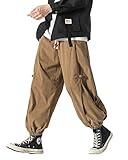 PRIJOUHE Men's Joggers Sweatpants Casual Wide Leg Jogger Pants Lightweight Sweat with Pockets Brown-35 X-Large