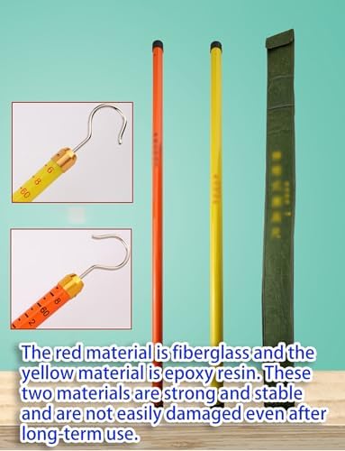 High-Voltage Measuring Rods for Linemen - Adjustable Non-Conductive Epoxy Height Measuring Stick for Live Power Line Work, Telescopic Design for Safety and Precision
