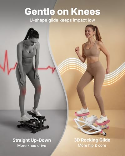 Image of Merach Rocking Steppers for Exercise at Home, 3D Motion Stair Stepper with Resistance Bands for Full Body Workout & Low-Impact Balance Board, 330 LBS Loading Capacity Exercise Equipment