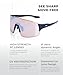 V-SUP TR90 Sunglasses for Men, Rimless UV400 Cycling & Running Sports Glasses for Men & Women, Sport Glasses for Baseball and Pickleball (Silver Lens)