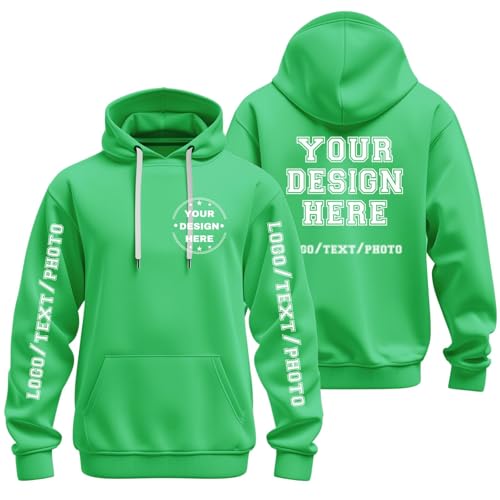 Sudadera con capucha personalizada verde XXXXL impermeable para pesca y moda de verano