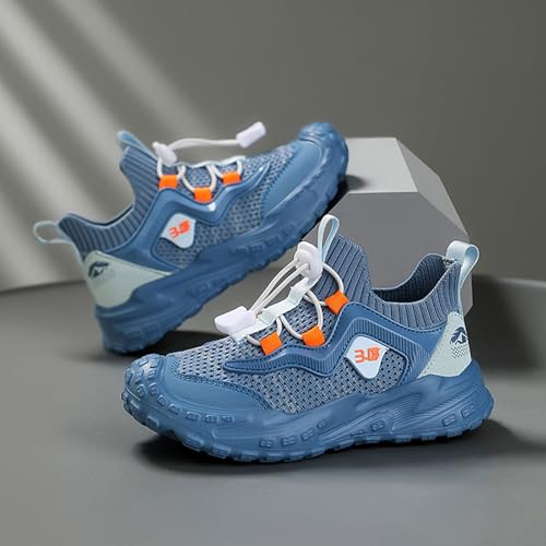 Girls Sneakers Lightweight Breathable Mesh Sports Shoes for Kids with Comfortable Elastic Buckle Design Flexible4