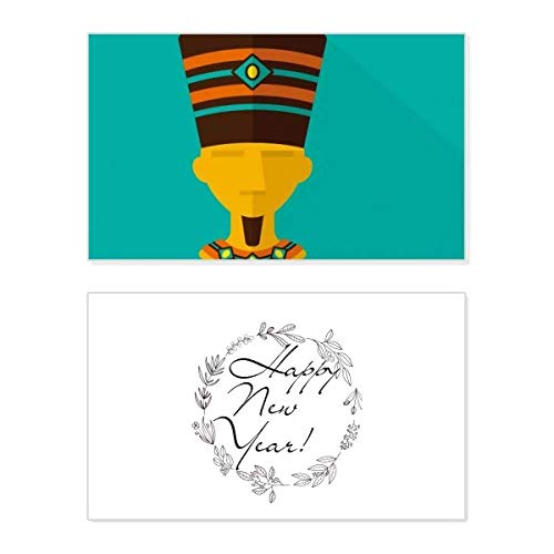 Tarjeta de Año Nuevo artística para felicitaciones de diseño egipcio en casa