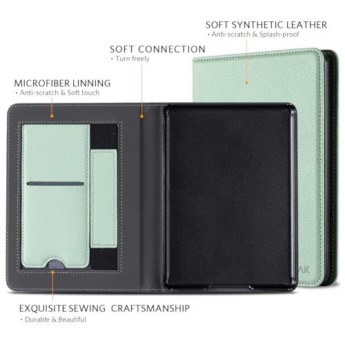 Image of CoBak Case for 6.8 inch Kindle Paperwhite 11th Gen 2021- Smart Cover with Auto Sleep Wake Feature, Lightweight, Slim, PU Leather, Sage