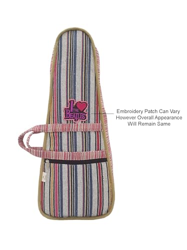 Image of The House of tara Modern Ukulele Bag | Ethnic Handloom Fabric Bag for Concerts | Multicolor | with External Zipper Pocket | Waterproof Padded Case | for Men and Women | Multicolor5