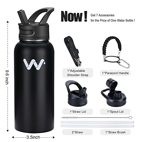 WEREWOLVES-Insulated-Water-Bottle-With-Paracord-Handles-Strap-Straw-Lid-Spout-LidReusable-Wide-Mouth-Vacuum-Stainless-Steel-Water-Bottle-for-Adults-24-oz-32-oz-40-oz