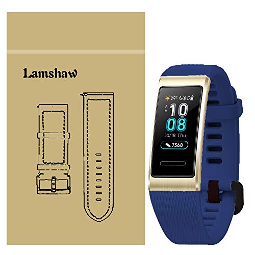 for Huawei Band 3 Pro Band, Lamshaw Classic Silicone Band for Huawei Band 3 Pro Fitness Activity Tracker (Blue)