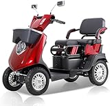 2 Seater 1000W Heavy Duty 4 Wheel Mobility Scooters with 500lbs Capacity & 36-Mile...