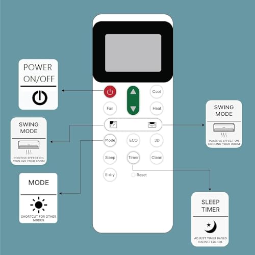 Image of BLACKSHEEP Compatible with Hitachi AC Remote for 1, 1.5, 2 ton with Backlit for Split /Window Air Conditioner - Please Match The Original Remote (AC 271)